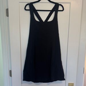 Outdoor Voices Boxy Neck Cross Back Black Workout Dress